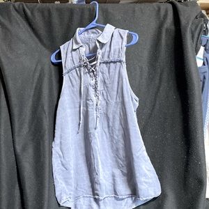 Women’s lace up tank top, est. size m, gentle used *